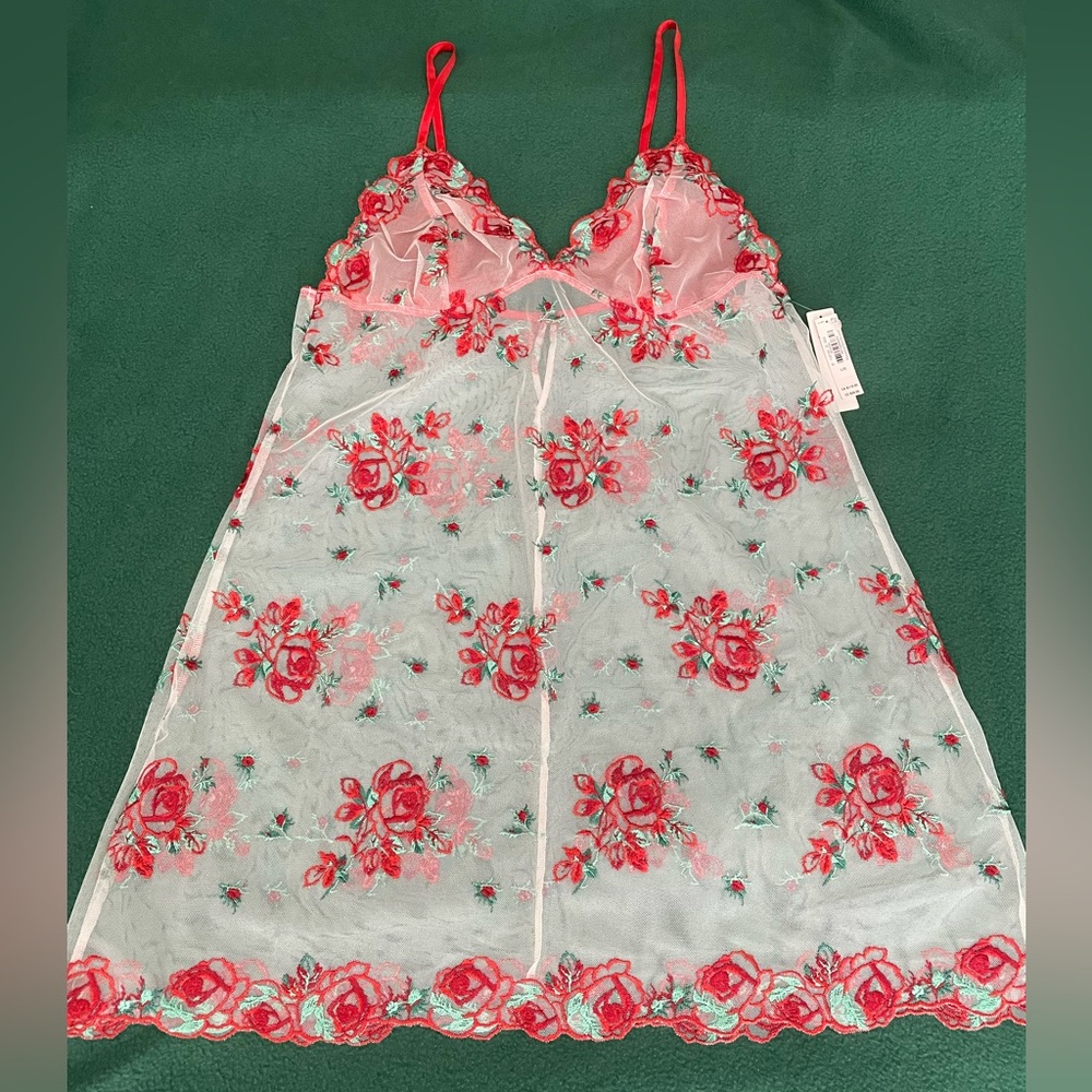 Victoria's Secret Floral Embroidery Sheer Mesh Slip - Picture 4 of 16